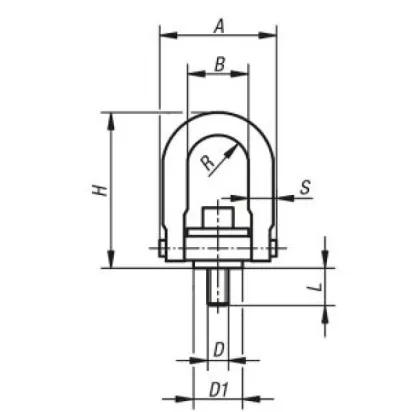 Norelem Lastbügel Standard A=89,4 H=123 Vergütungsstahl D=M12