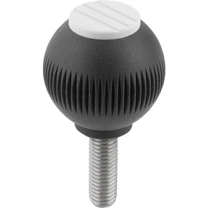 Kipp Novo.Grip Griffkugel Gr. 3 Edelstahl D=40, M10x30, Deckel lichtgrau