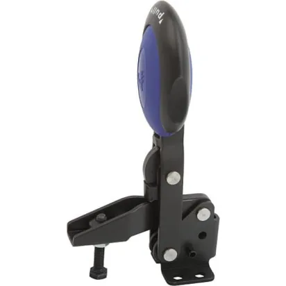 Kipp Schnellspanner vertikal M12 blau Fuss waagrecht, Sicherheitsverriegelung