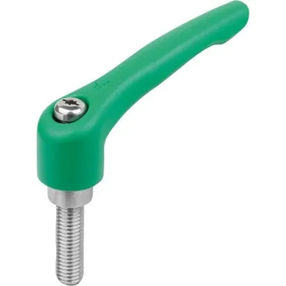 KIPP KLEMMHEBEL GR. 4 M12X50, ZINK GRÜN RAL6032 STRUKTURMATT, KOMP: EDELSTAHL