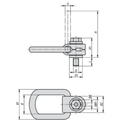 Norelem Lastbügel 360 Grad drehbar M30, L=53