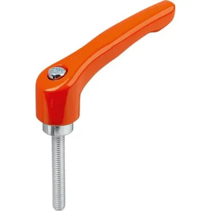 KIPP KLEMMHEBEL GR. 5 M16X90, ZINK ORANGE RAL2004 KUNSTSTOFFBESCHICHTET