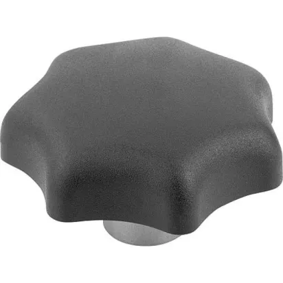 Kipp Sterngriff D1=40, D3=M6 Edelstahl Form K, mit vorstehender Stahlbuchse