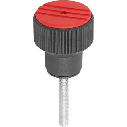 Kipp Drehmoment-Rändelknopf Gr. 2 M5x30 Deckel verkehrsrot