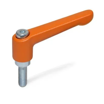 Ganter Verstellbare Klemmhebel, Orange GN300.2-30, Schraube Stahl verzinkt