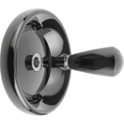 Kipp Scheibenhandrad mit drehbaren Griff unmontiert, Form E, D=100, D1=10