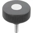 Kipp Novo.Grip Rändelrad Gr. 1 Form L D=40 M5x10, Deckel lichtgrau