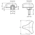 Kipp Dreisterngriff ergonomisch D1=80, M8x20