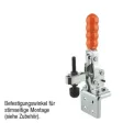 Kipp Schnellspanner vertikal mit waagrechtem Fuss, P=200 dan