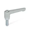 Ganter Verstellbare Klemmhebel, gerade, Silber GN302.2-63