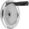 Kipp Scheibenhandrad Alu drehbarer Griff ohne Nut, D1=140, D2=15
