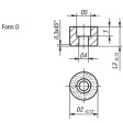 Kipp Einsatz rund mit Senkbohrung Form O D2=10, L3=12