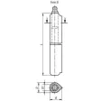 Kipp Scharnier schweissbar D=16, L=120 Stahlstift fest mit Schmiernippel