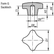 Kipp Kreuzgriff Form G, D1=40, D9=8