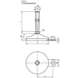 Kipp Stellfuss Form B Stahl D=80, M16x150