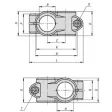 Kipp Kreuzklemmstück Aluminiumguss Form B, A=50,2, B=50,2