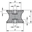 Kipp Gummi-Metall-Puffer Typ CT D=30, H=20