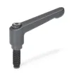 Ganter Verstellbare Klemmhebel, Zapfen mit Linsenkuppe GN306-45