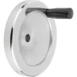 Kipp Scheibenhandrad Alu feststehender Griff ohne Nut, D1=80, D2=10