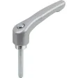 KIPP KLEMMHEBEL GR. 5 M16X55, ZINK SILBER-METALLIC KUNSTSTOFFBESCHICHTET