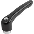 KIPP KLEMMHEBEL GR. 3 M10, ZINK SCHWARZ RAL9005 SEIDENMATT, KOMP: STAHL