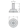 Kipp Stellfuss rund D=30, M8x40