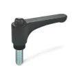 Ganter Flache Verstellbare Klemmhebel GN600-30, gelb, RAL 1021, glänzend