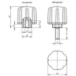 Kipp Spanngriff ergonomisch D1=50, M6x15 Edelstahl