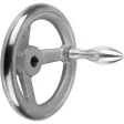 Kipp Handrad DIN950, GG feststellbarer Griff mit Nut, D1=140, D2=16