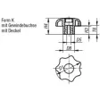 Kipp Sterngriff D1=63 M10 Form K, Deckel lichtgrau
