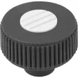 Kipp Novo.Grip Rändelrad Gr. 2 Form K D=50 M10, Deckel lichtgrau Edelstahl