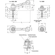 Ganter Spannriegel, Stahl, Spannung nach unten, Schraube von der Bedienseite GN918.2 SKS-L