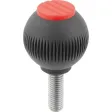 Kipp Novo.Grip Griffkugel Gr. 3 Edelstahl D=40, M10x40, Deckel verkehrsrot