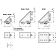 Ganter Winkel GN30I, Zink-Druckguss, für Aluprofile (i-Baukasten), mit Zubehör
