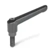 Ganter Verstellbare Klemmhebel, Schwarz, Seidenglanz GN300-92