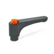 Ganter Flache Verstellbare Klemmhebel GN600-78, schwarzgrau, RAL 7021, glänzend