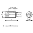 Kipp Druckschraube M4x30,5 mit Messingbolzen long lok