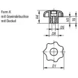 Kipp Sterngriff D1=50 M10 Edelstahl Form K, Deckel rapsgelb