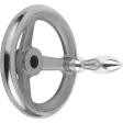 Kipp Handrad DIN950, GG drehbarer Griff ohne Nut, D1=125, D2=14
