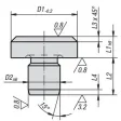 Kipp Auflagebolzen D2=20 DIN6321