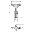 Kipp Flügelschraube mit Kontergriff M6x30