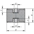 Kipp Gummi-Metall-Puffer Typ C D=40, H=40