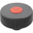 Kipp Novo.Grip Rändelrad Gr. 2 Form K D=50 M8, Deckel verkehrsrot Edelstahl