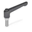 Ganter Klemmhebel, Edelst., Griff Schwarz, Knopf Schwarz GN303.1-78