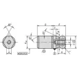 Kipp Aufnahmebolzen A=8 Form C mit Kugelansatz abgeflacht