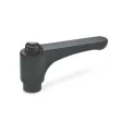 Ganter Flache Verstellbare Klemmhebel GN600-78, schwarzgrau, RAL 7021, glänzend