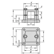 Kipp Flanschklemmstück Aluminiumguss A=30,3