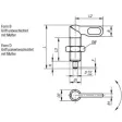 Kipp Sperrriegel Form D D=12, D1=M20x1,5 mit Mutter