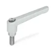 Ganter Verstellbare Klemmhebel, Edelstahl, Silber GN300.1-108