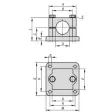 Kipp Flanschklemmstück Aluminiumguss A=30,2